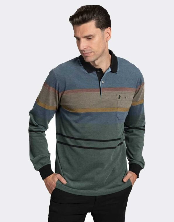 Polo de hombre punto piqué manga larga