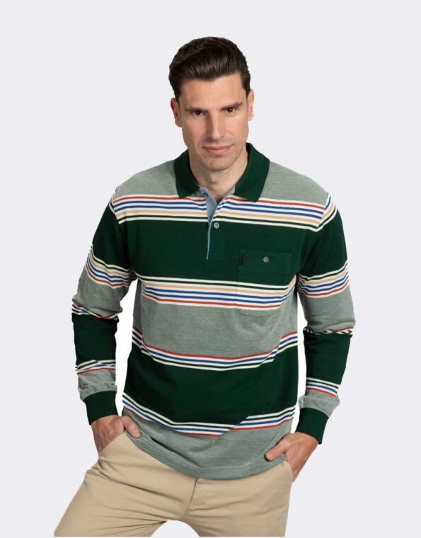 Polo hombre de punto manga larga