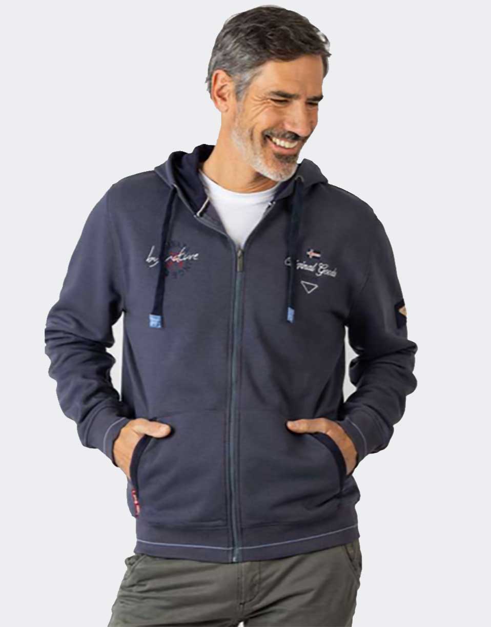 Sudadera hombre con cremallera y bolsillos privata