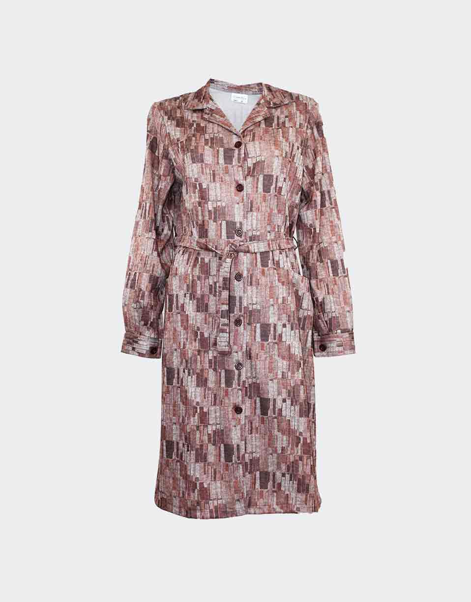 Bata de mujer punto cuello solapa