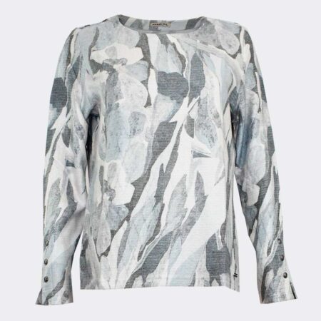 Jersey de mujer punto fino estampado grises