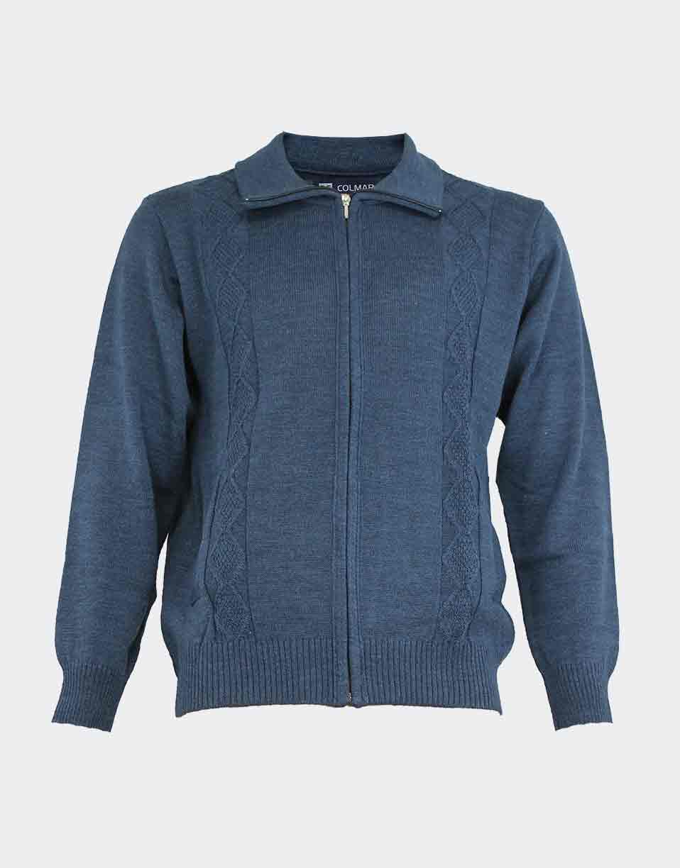 chaqueta hombre cremallera con bolsillos color liso