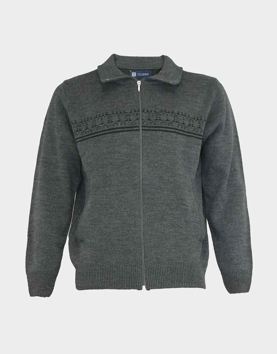 chaqueta hombre con cremallera y bolsillos acrílica