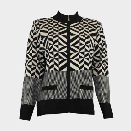 Chaqueta mujer de punto estampado geometrico