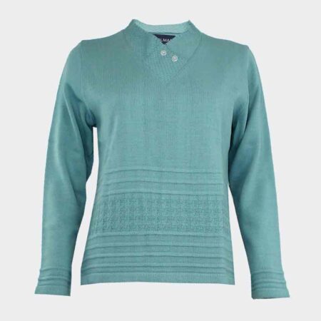 Jersey mujer de punto acrílico cuello pico punto acrilico