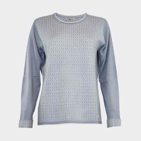 Jersey de mujer punto cuello redondo estampado geometrico