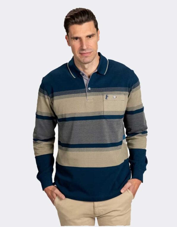 polo hombre punto manga larga