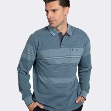 Polo de hombre manga larga con bolsillo