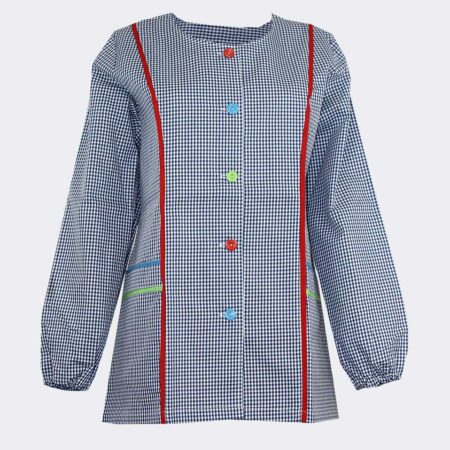 bata corta manga larga cuadros vichy para mujer