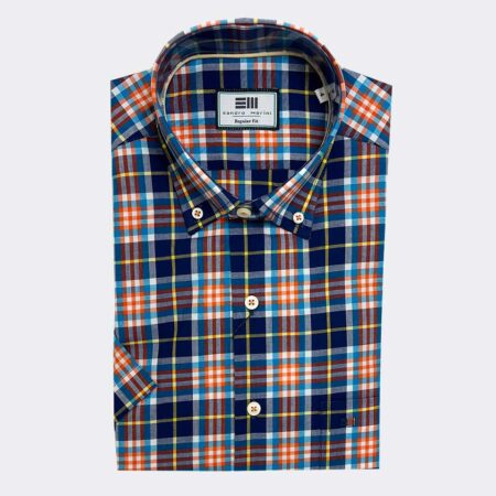 Camisa hombre manga corta cuadros verano