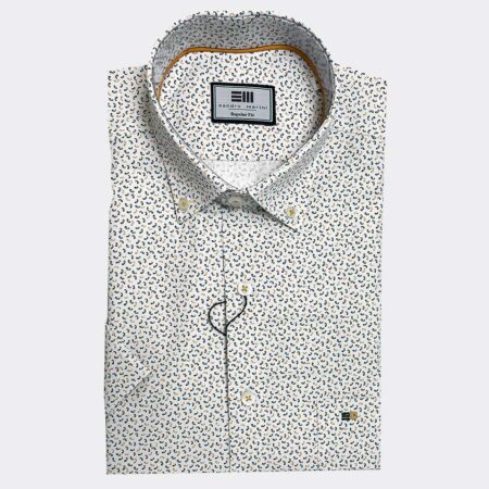 Camisa manga corta de hombre estampado pequeño