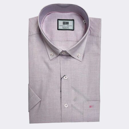 Camisa hombre de manga corta muestra cuadro pequeñisimo