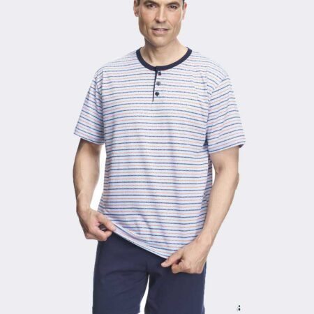 Pijama hombre corto punto VERANO con abertura tres botones