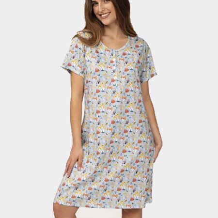 Camisón de mujer manga corta estampado seta