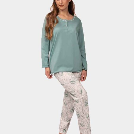 Pijama de mujer punto fino manga larga