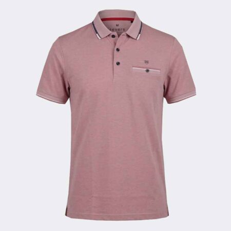 Polo tejido piqué fresco de hombre color rosado