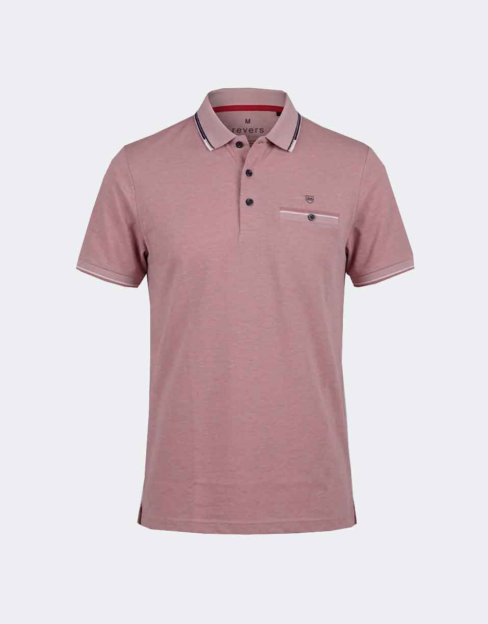Polo tejido piqué fresco de hombre color rosado