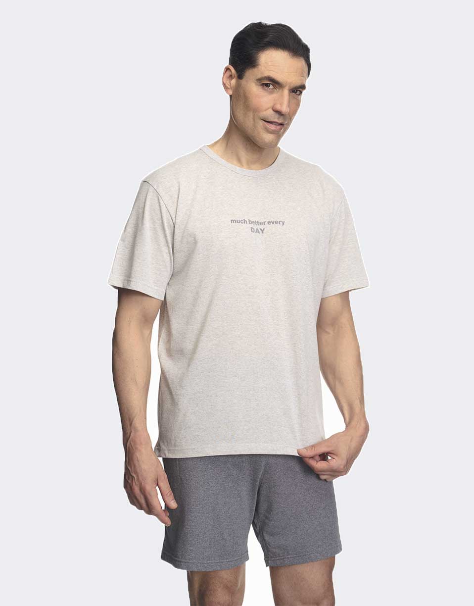 pijama hombre manga y pantalon corto