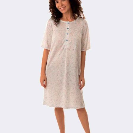 Camisón mujer en punto SEDA estampado fino