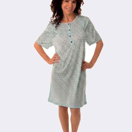 Camisón punto SEDA de mujer estampado fino