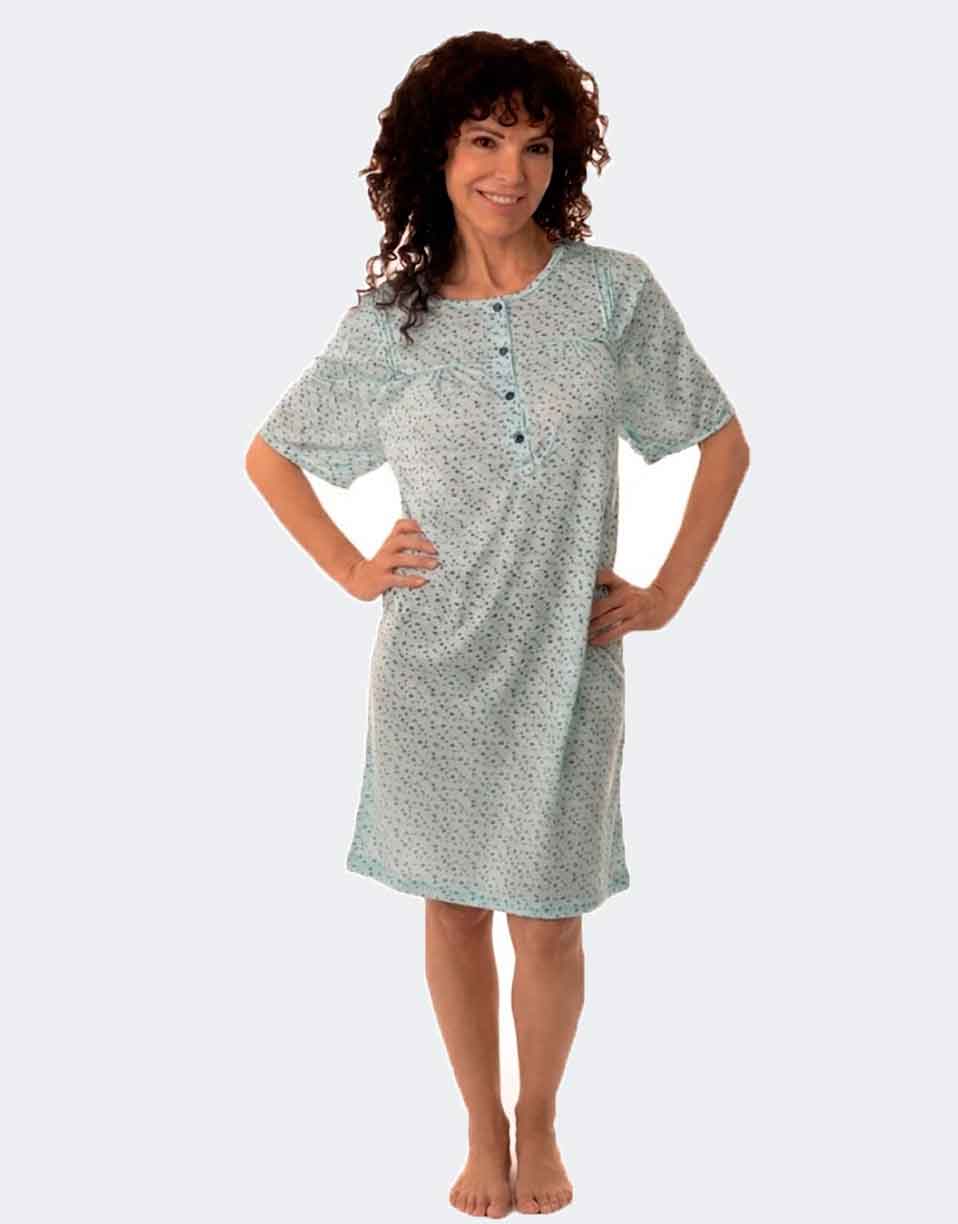 Camisón punto SEDA de mujer estampado fino