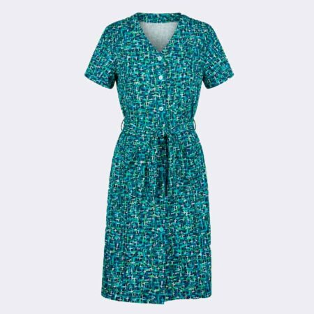 Bata punto mujer MANGA CORTA estampado abstracto 'cruces'