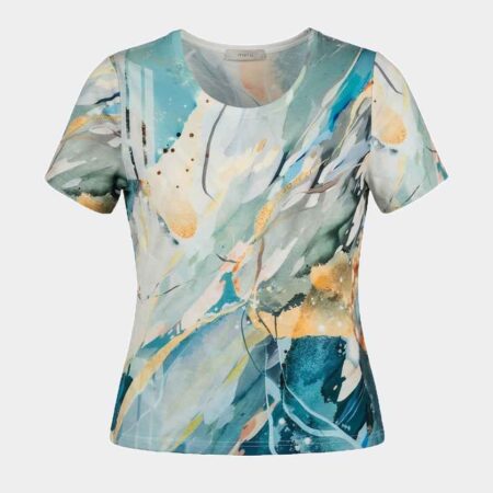 Camiseta mujer en punto fino manga corta