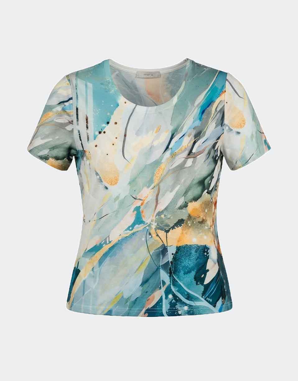 Camiseta mujer en punto fino manga corta