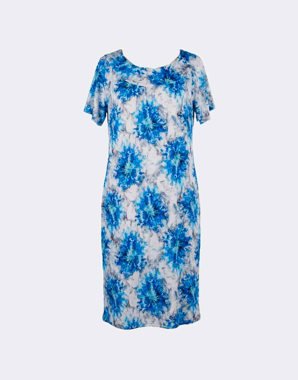 Bata vestido de mujer punto azul