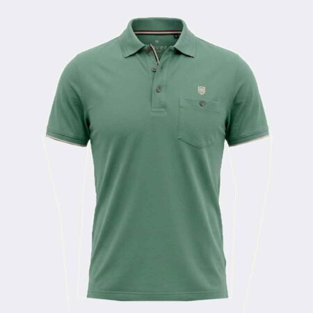 Polo punto piqué fino de hombre manga corta verde