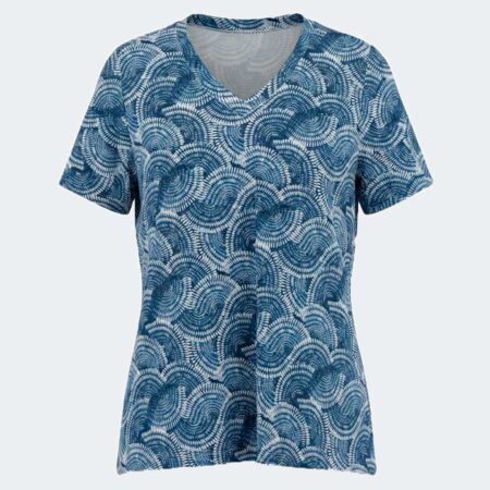 Camiseta manga corta mujer de punto con escote en pico