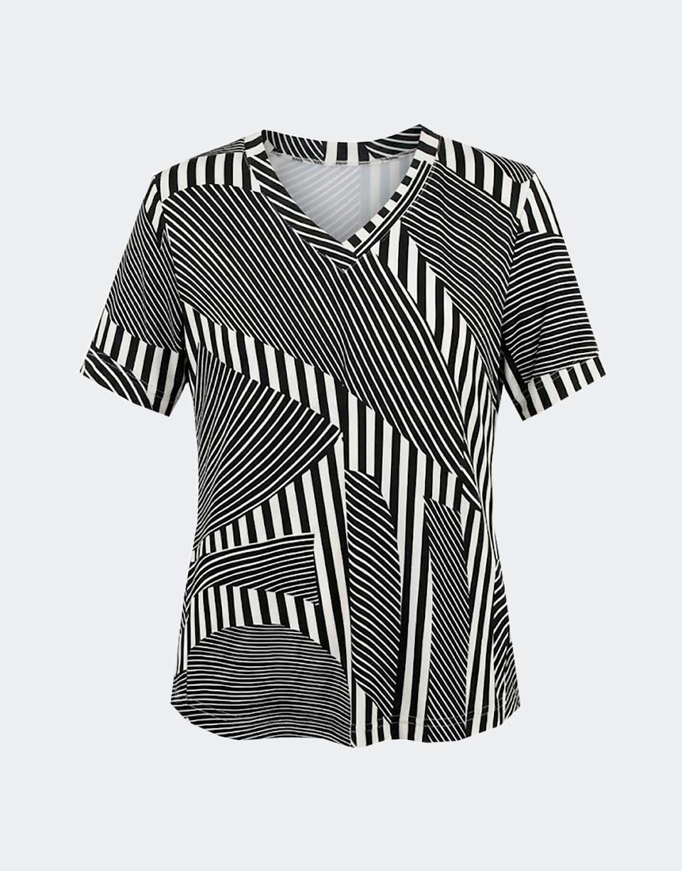 Camiseta mujer manga corta con escote pico