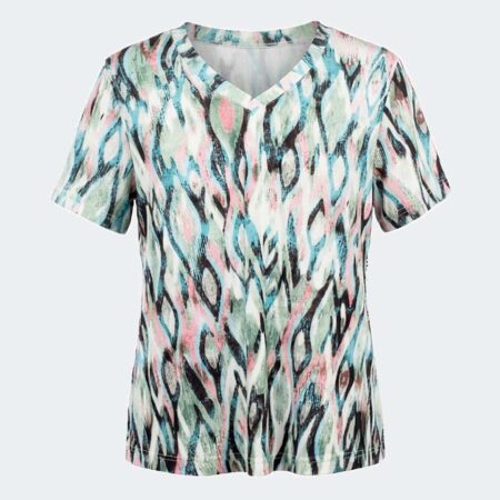 Camiseta manga corta mujer y escote en pico