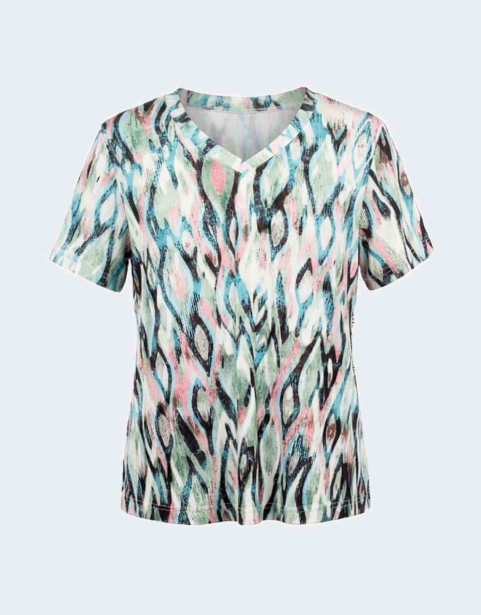 Camiseta manga corta mujer y escote en pico