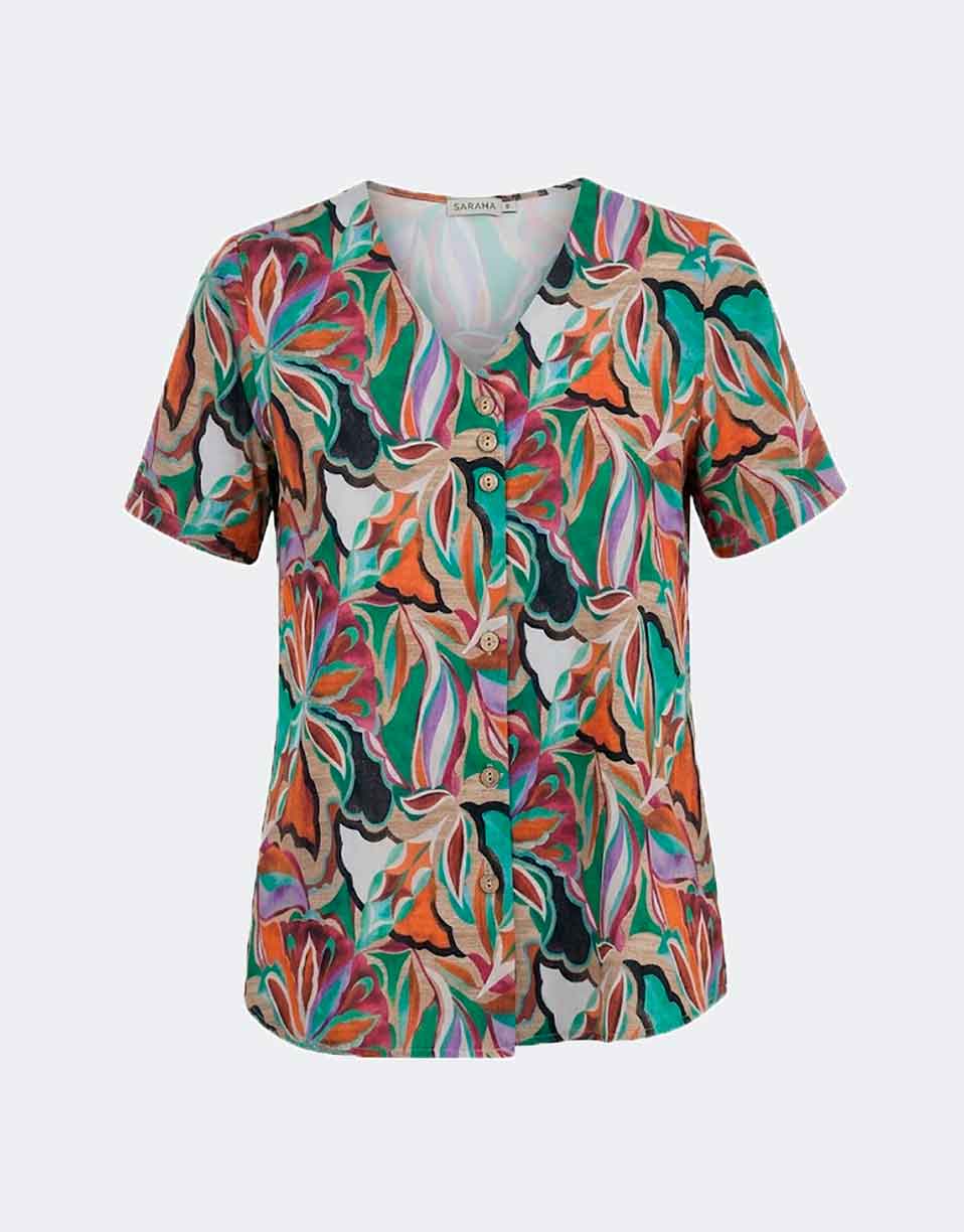 blusa cerrada mujer estampado floral