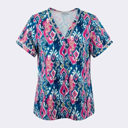 Camiseta mujer de tela manga corta