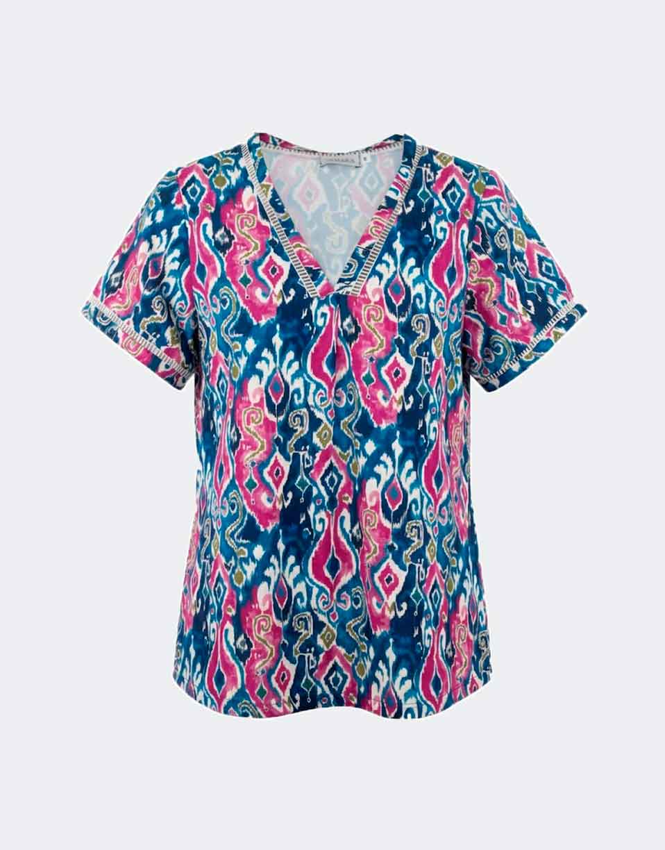 Camiseta mujer de tela manga corta