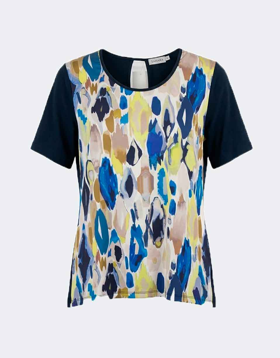 Camiseta mujer en tela manga corta