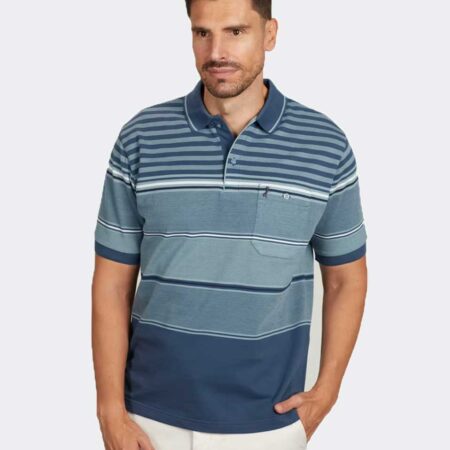 Polo punto piqué con bolsillos de hombre