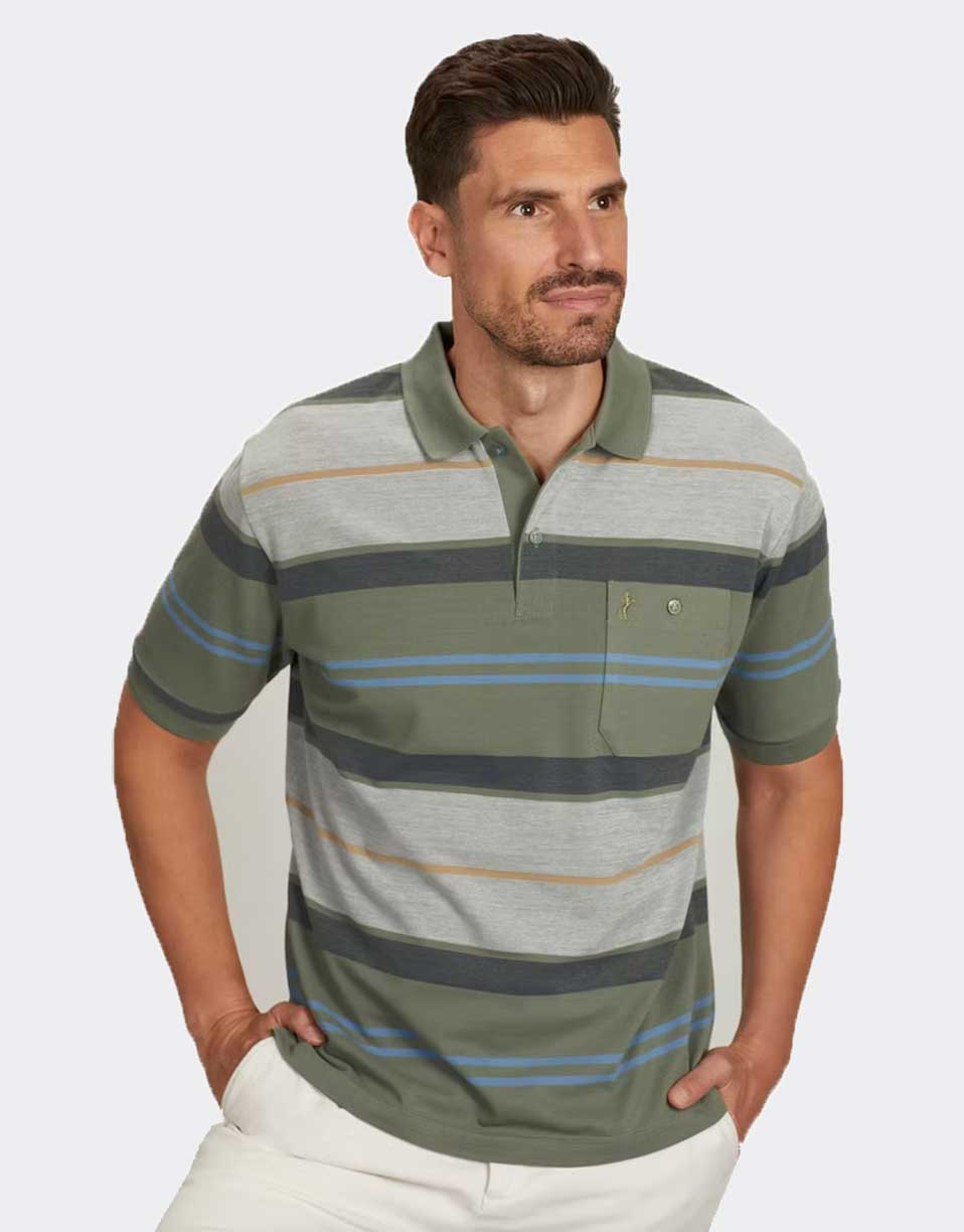 Polo manga corta con bolsillo de hombre