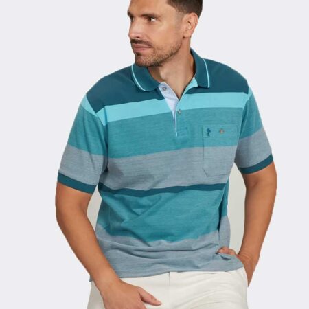 Polo manga corta con bolsillos de hombre