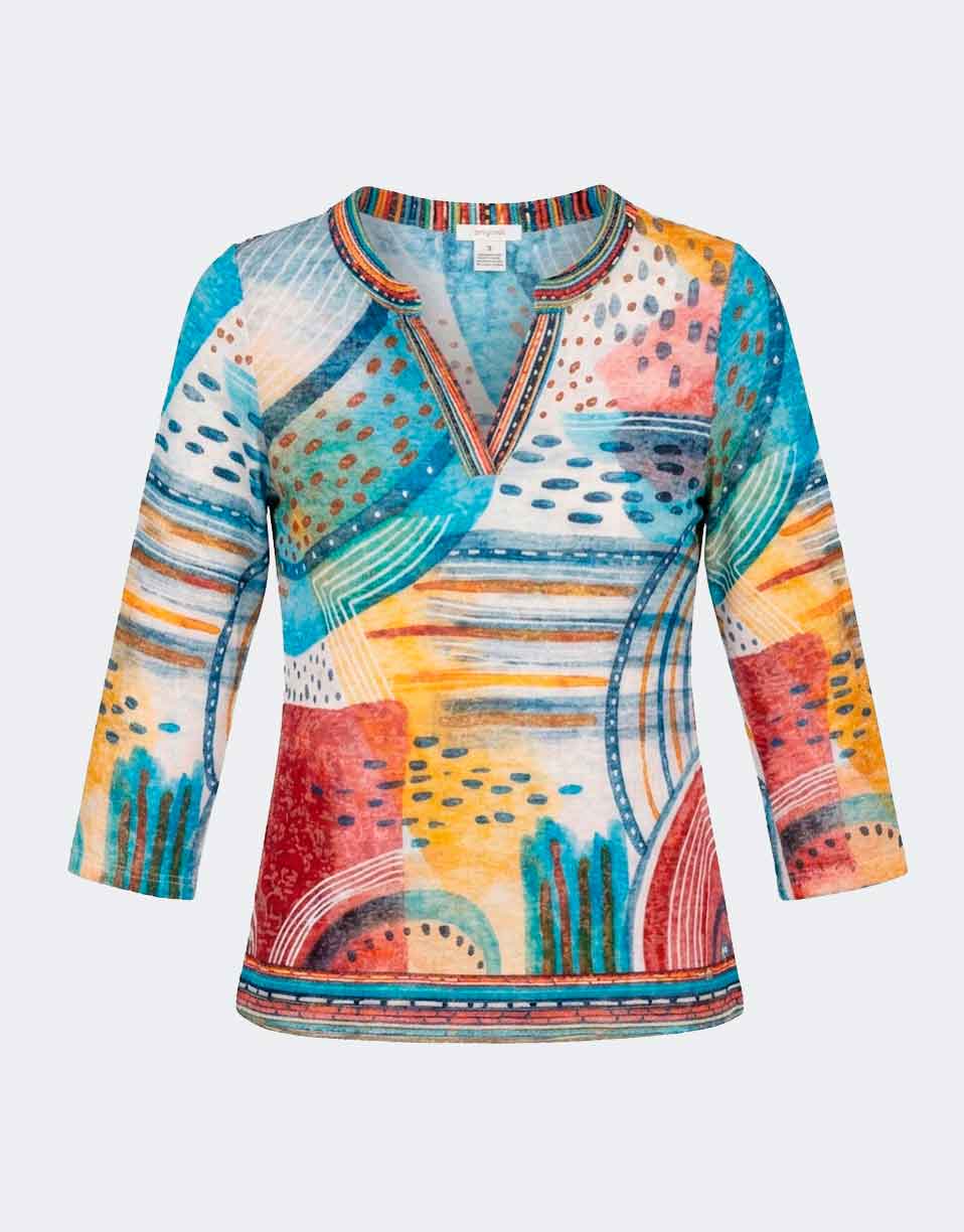 Camiseta manga 3/4 mujer con escote