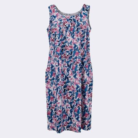 Bata vestido SIN MANGAS de mujer estampado abstracto