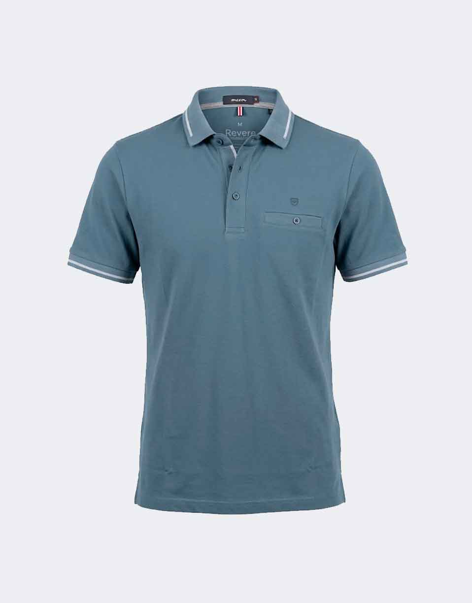 Polo manga corta de hombre color petróleo