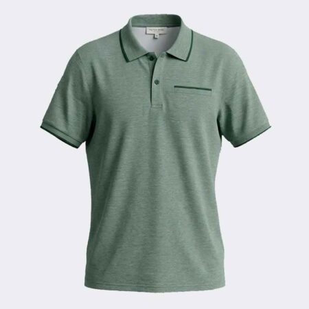 Polo manga corta hombre semi verde