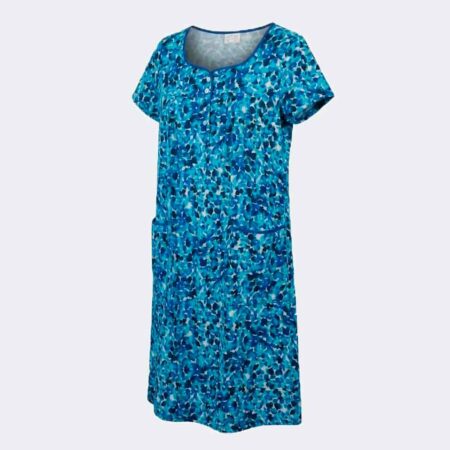 Bata vestido tela MANGA CORTA mujer