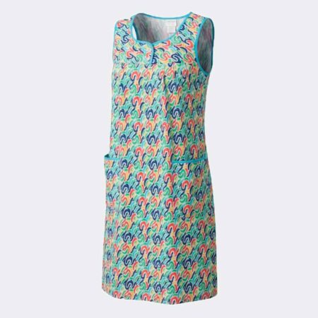 Vestido bata mujer SIN MANGAS estampado colorines