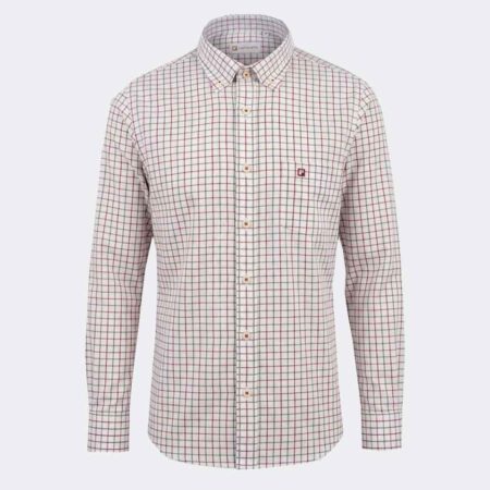 Camisa tela fina manga larga de hombre cuadros finos