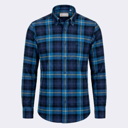 Camisa hombre VIELLA cuadros azul y amarillo