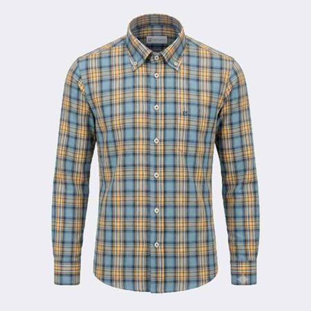 Camisa manga larga hombre cuadros medianos